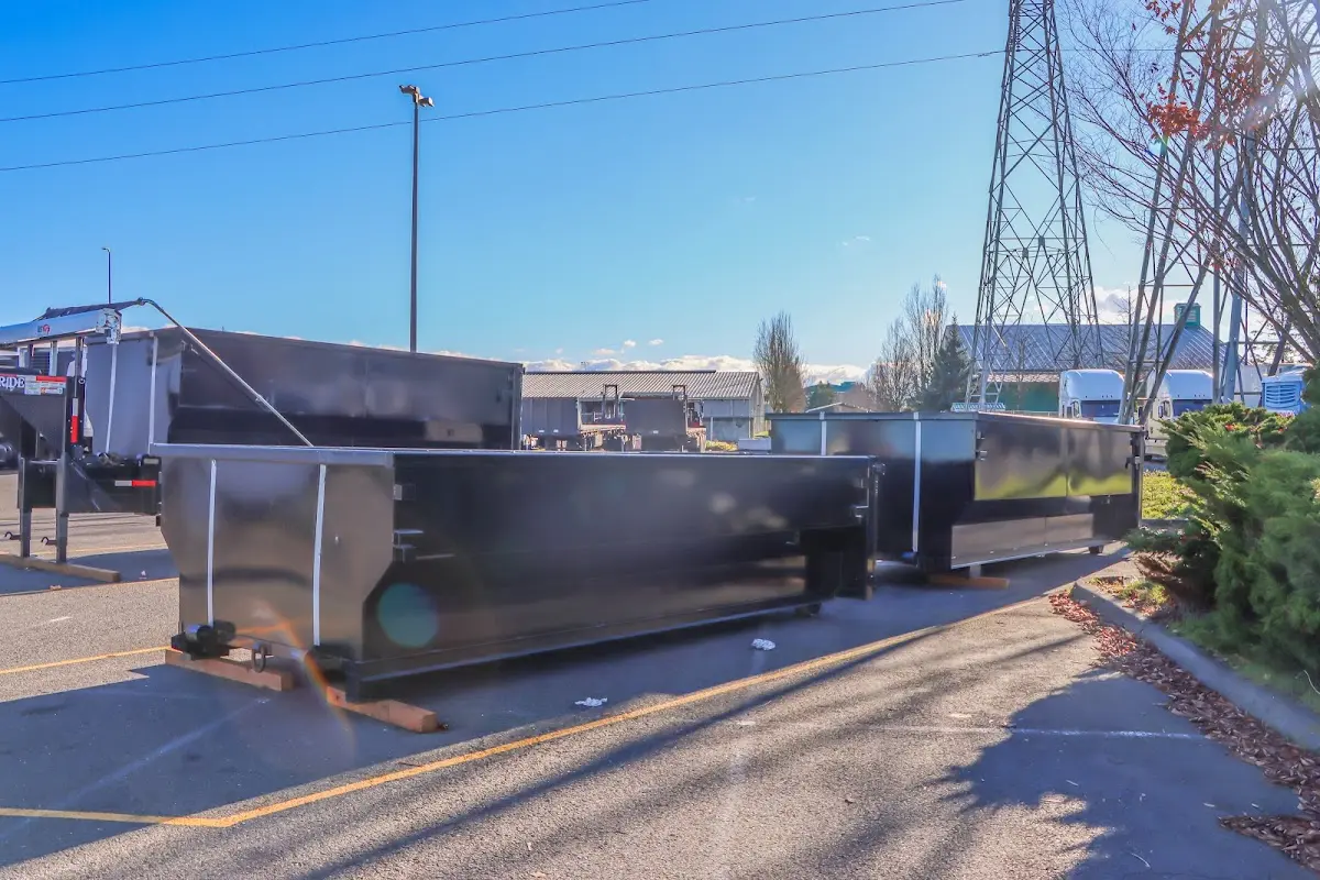 Roll-off dumpster ready for waste disposal at job site for 20 Yard Dumpster Rental in Estero